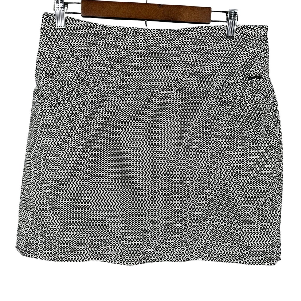 S.C. & CO. Black White Geometric print Stretch Mini Athleisure Golf Skort Size L